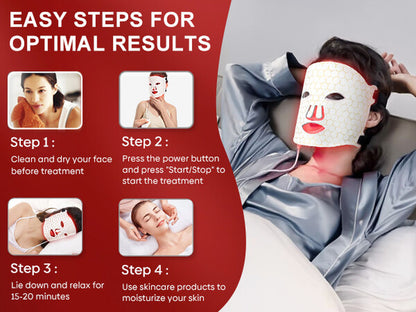 NIR & Red Light Therapy Mask for Face, Rechargeable LED Face Mask Light Therapy