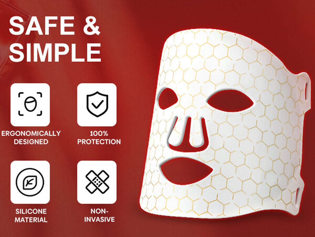 NIR & Red Light Therapy Mask for Face, Rechargeable LED Face Mask Light Therapy