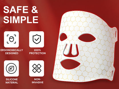 NIR & Red Light Therapy Mask for Face, Rechargeable LED Face Mask Light Therapy