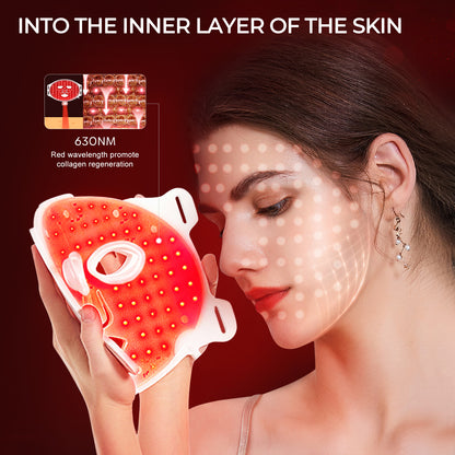 NIR & Red Light Therapy Mask for Face, Rechargeable LED Face Mask Light Therapy