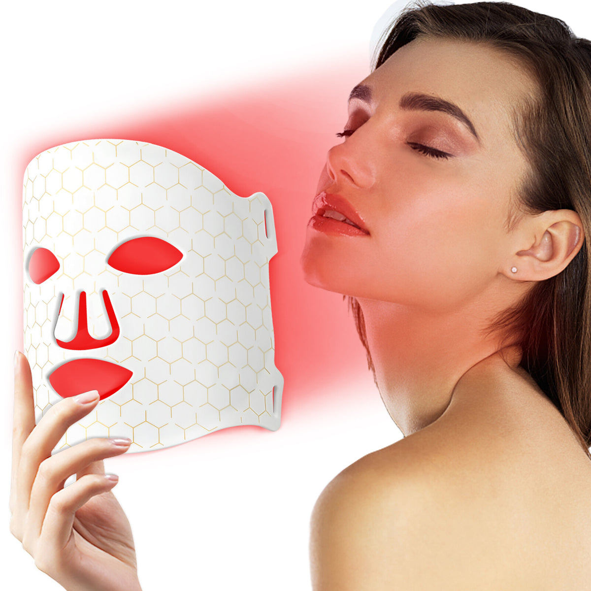 NIR & Red Light Therapy Mask for Face, Rechargeable LED Face Mask Light Therapy