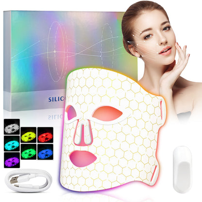 NIR & Red Light Therapy Mask for Face, Rechargeable LED Face Mask Light Therapy